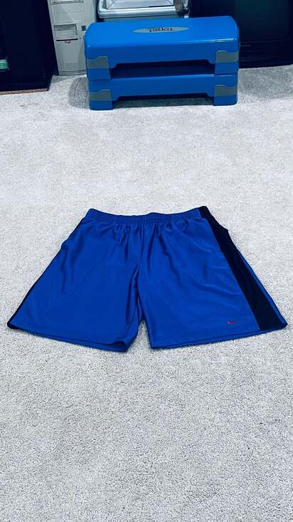 Nike Basketball Shorts Blue Black Red Swoosh Athletic Training Gym Men’s XXL - Picture 9 of 9